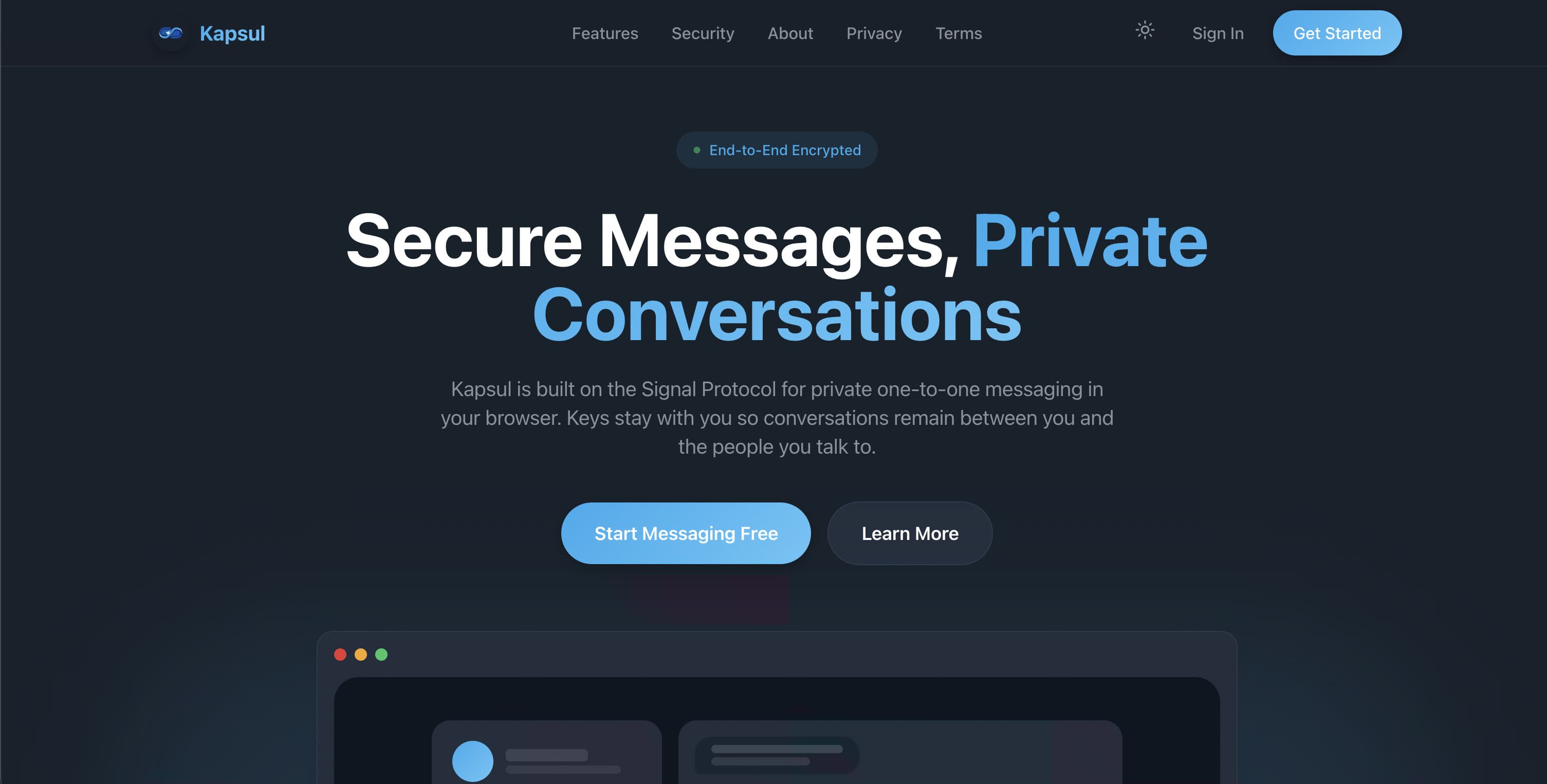 Kapsul Secure Messaging preview